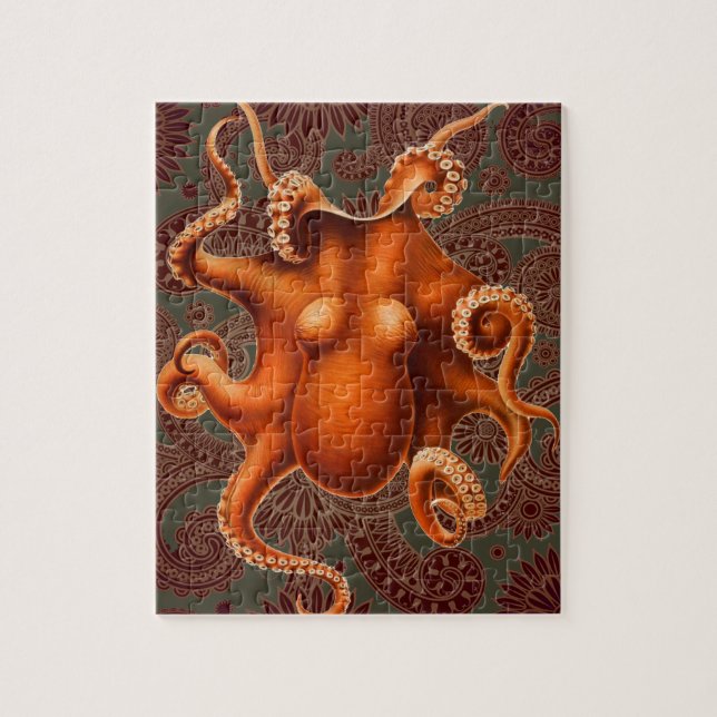 Octopus Sea Monster Kreatur Cephalapod Vintag (Vertikal)