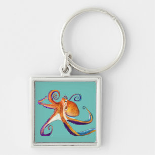 Octopus sealife watercolor art schlüsselanhänger