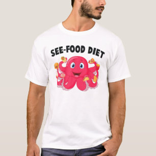 Octopus - Siehe Nahrung - Eiscreme - Kuchen - Pizz T-Shirt
