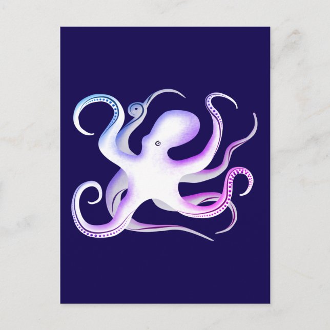 Octopus-Silhouette Postkarte (Vorderseite)