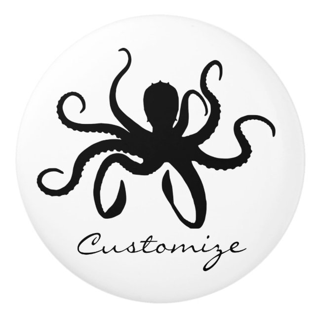 Octopus Silhouette Thunder_Cove Keramikknauf (Vorderseite)