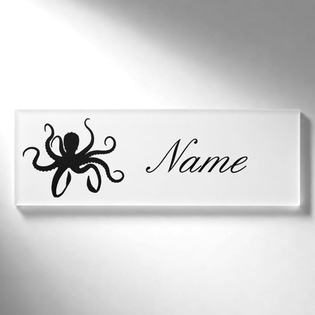 Octopus-Silhouette Thunder_Cove Namenschild (Vorderseite)