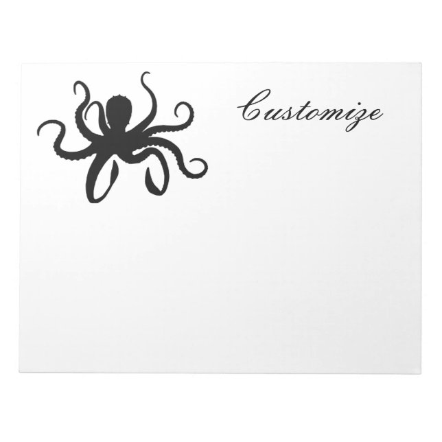 Octopus Silhouette Thunder_Cove Notizblock (Vorderseite)