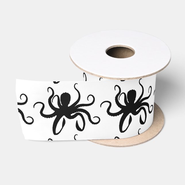 Octopus Silhouette Thunder_Cove Satinband (Spule)