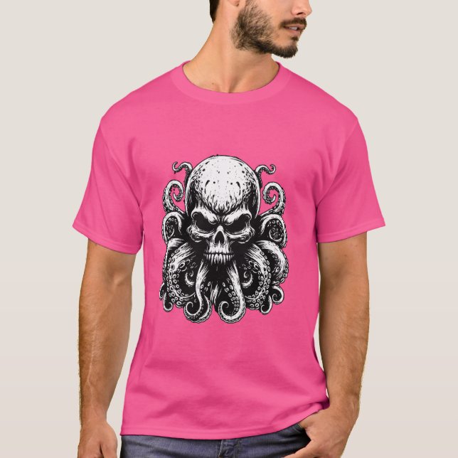 Octopus Skull Monster Kraken Cthulhu Skull für Män T-Shirt (Vorderseite)