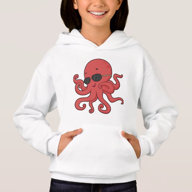 Octopus-Sonnenbrille Hoodie (Vorderseite)