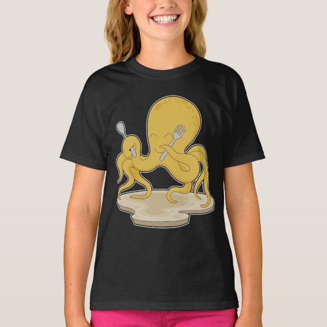 Octopus Spoon Fork T-Shirt (Vorderseite)