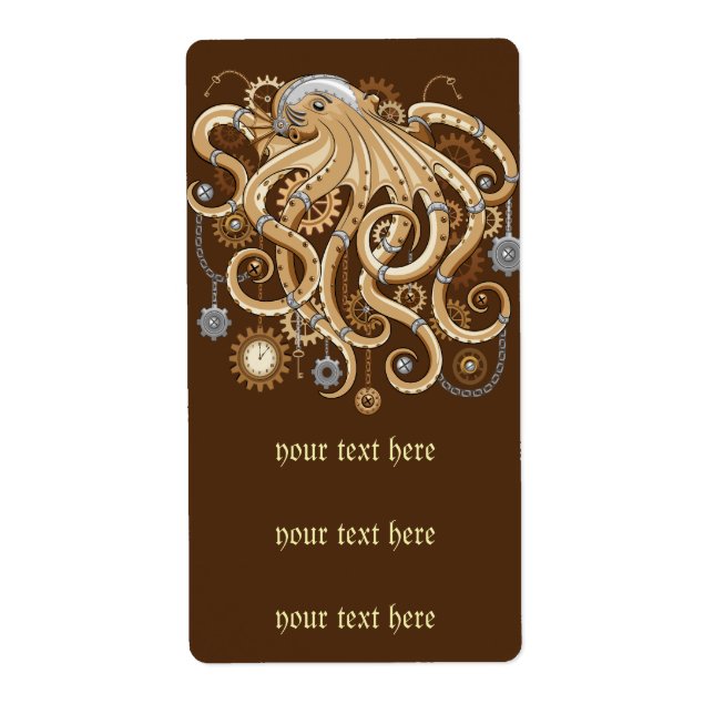 Octopus Steampunk Surreal Retro Style Machine (Vorne)