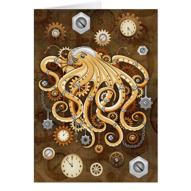 Octopus Steampunk Surreal Retro Style Machine (Vorne)