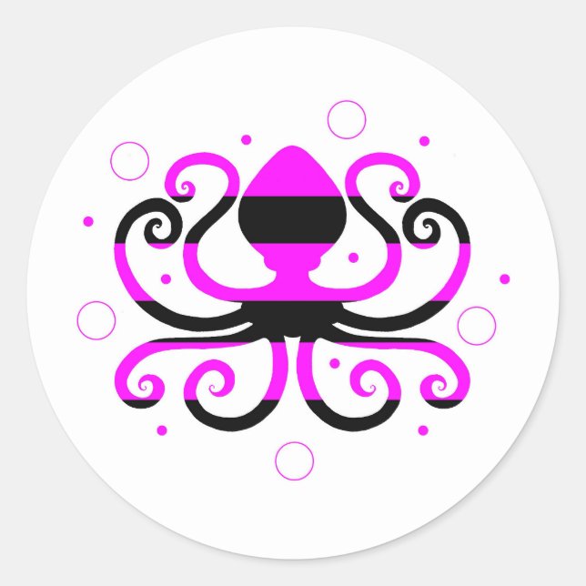 Octopus-Sticker-Set Runder Aufkleber (Vorderseite)