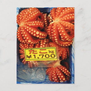 Octopus Tako た こ Tsukiji Fish Market, Tokio, Japan Postkarte