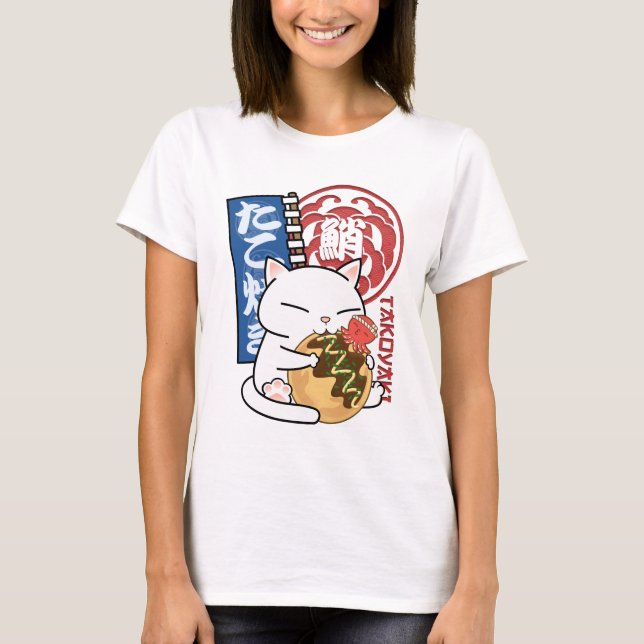 Octopus Takoyaki Cat T-Shirt (Vorderseite)