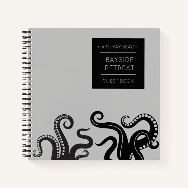 Octopus Tentacle Beach House Spiral Gästebuch Notizbuch (Vorderseite)