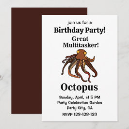 Octopus Tentacles Great Multitasker Funny Birthday Einladung