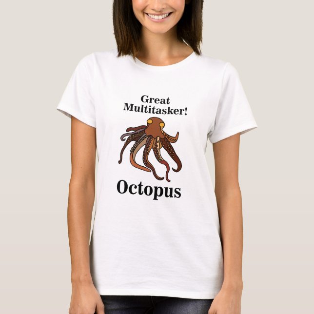 Octopus Tentacles Großer Multitasker Funny T-Shirt (Vorderseite)