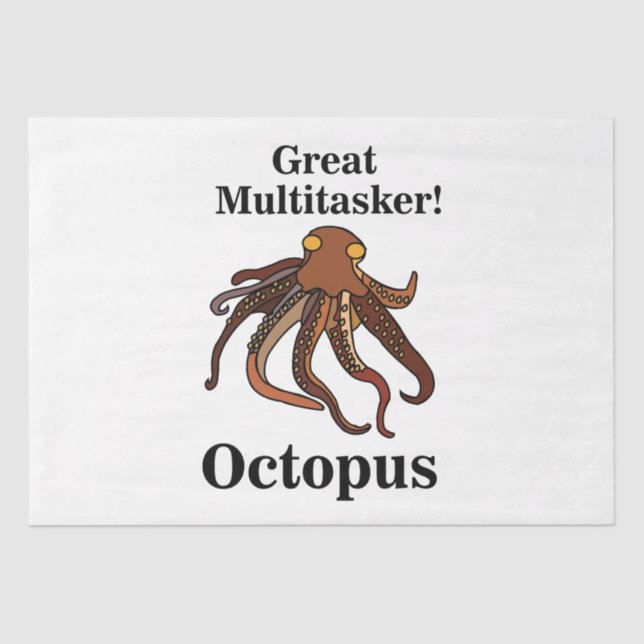 Octopus Tentacles Multitasker Funny Geburtstag Seidenpapier (Vorderseite)
