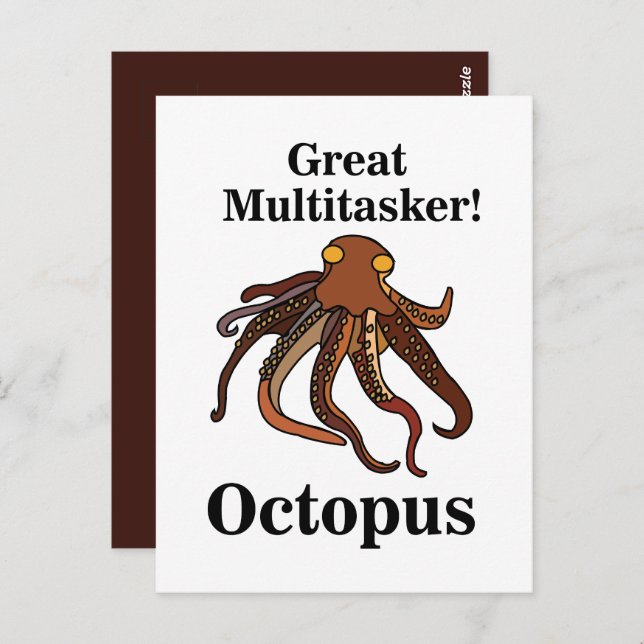 Octopus Tentacles Multitasker Funny Postkarte (Vorne/Hinten)