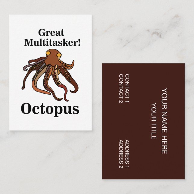 Octopus Tentacles Multitasker Sea Creatures Funny Visitenkarte (Vorne/Hinten)