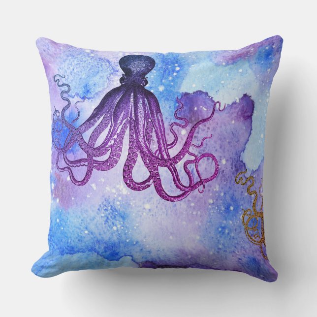 Octopus Throw Cushion - Life Under The Sea Kissen (Vorderseite)