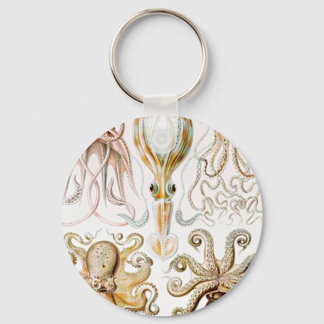 Octopus-Tintenfisch, Gamochonia von Ernst Haeckel Schlüsselanhänger (Vorderseite)