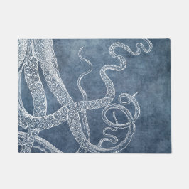 Octopus Twilight Blue Denim Wasserfarbe Kunst Fußmatte