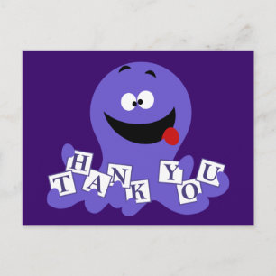 Octopus Vielen Dank Postkarte