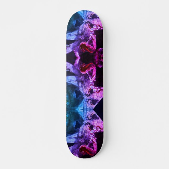 Octopus violet Abstrait, 7 3/4" Skateboard Deck (Devant)