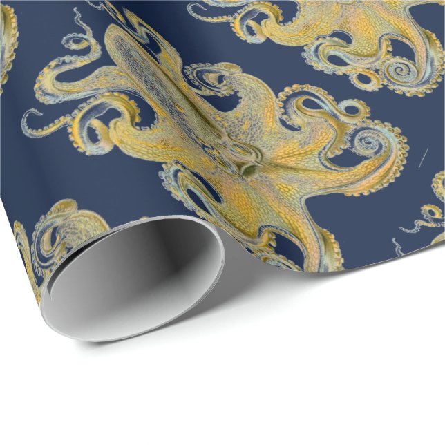 Octopus Vulgaris von Ernst Haeckel Wrapping Paper Geschenkpapier (Rolleneckpunkt)