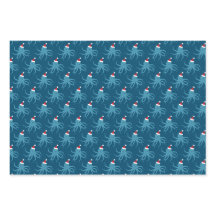 Octopus Weihnachtsmannmütze Blue Holiday Animal Ch