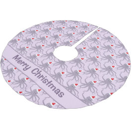 Octopus-Weihnachtsmannmütze Lila Weihnachten Polyester Weihnachtsbaumdecke