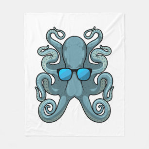 Octopus with Sunglasses Fleecedecke