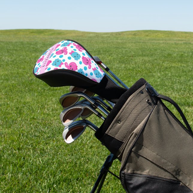 Octopusmuster, Niedlicher Kraken, Meer, Ihr Name Golf Headcover (In SItu)