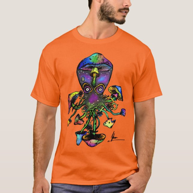 Octoshroom gefärbte Krawatte T-Shirt (Vorderseite)