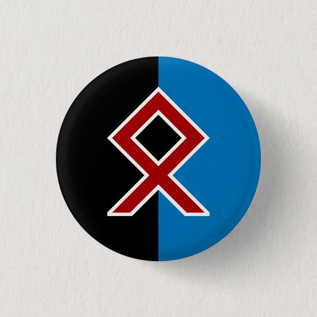 Odal Rune Abzeichen - Leben, Geist, Boden und Meer Button (Vorderseite)