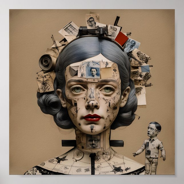 Odd Doll Surrealist AI-Bild 004 P Poster (Vorne)