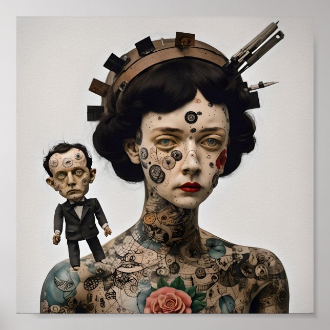 Odd Doll Surrealist AI-Bild 005 P Poster (Vorne)