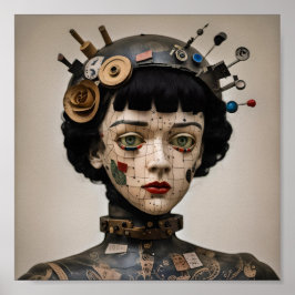 Odd Doll Surrealist AI-Bild 006 P Poster