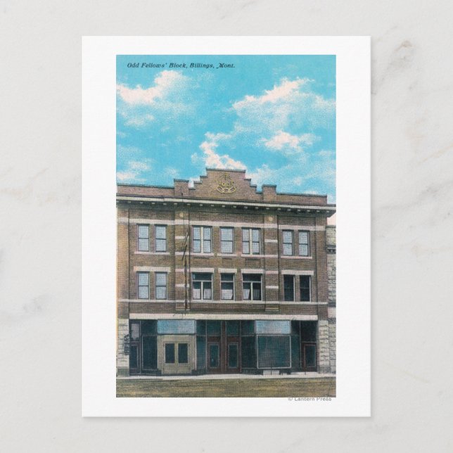 Odd Fellows' BlockansichtBillings, MT Postkarte (Vorderseite)