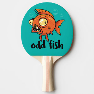 Odd Fish Quirky Funny Orange Goldfish Cartoon Tischtennis Schläger