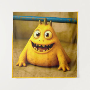 Odd Friends - Happy Yellow Monster Poster Wandteppich