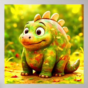Odd Friends - Niedliches Chubby Dino Poster