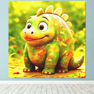 Odd Friends - Niedliches Chubby Dino Poster Leinwanddruck