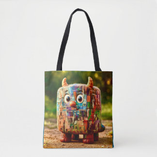 Odd Friends - Patchwork Cube Monster Poster Tasche