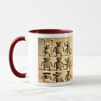 Odd Friends - Schachbrett & Dots Creature Family P Tasse