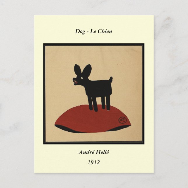Odd Funny Looking Dog - farbenfrohe Buchillustrati Postkarte (Vorderseite)