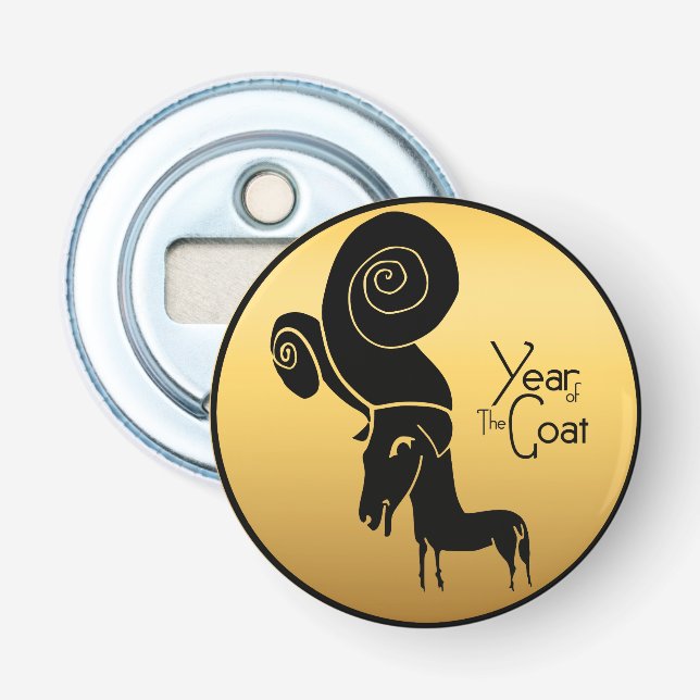 Odd Gold Ram Goat Chinese Year Zodiac R B Opener Flaschenöffner (Vorderseite)