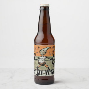 Odd Little Elf Musical Note Arms Legs on Piano Bierflaschenetikett