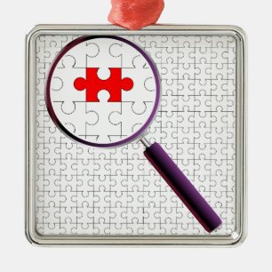 Odd Piece Magnifying Glass Silbernes Ornament