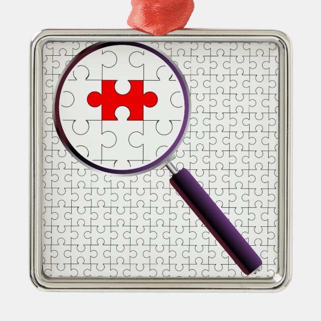 Odd Piece Magnifying Glass Silbernes Ornament (Vorne)