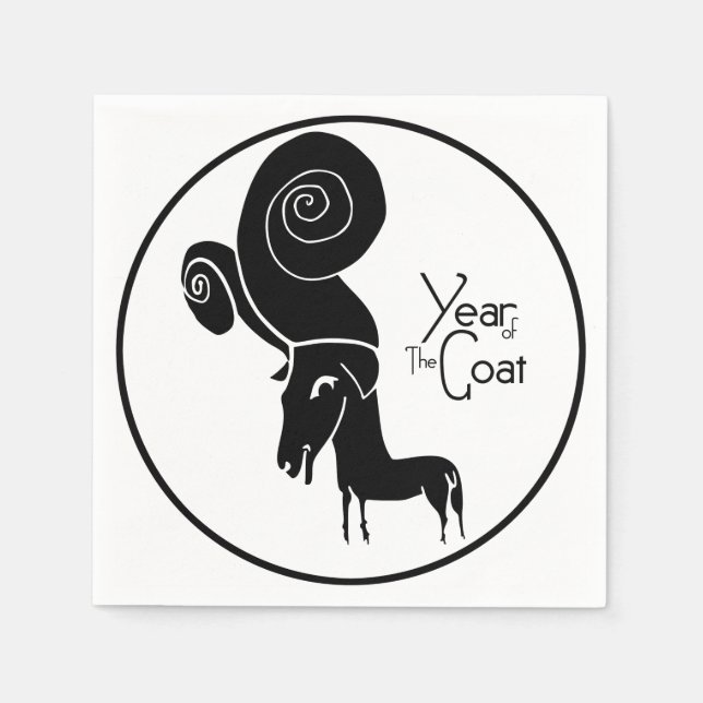Odd Ram Goat Chinese Year Zodiac Birthday P Napkin Serviette (Vorderseite)